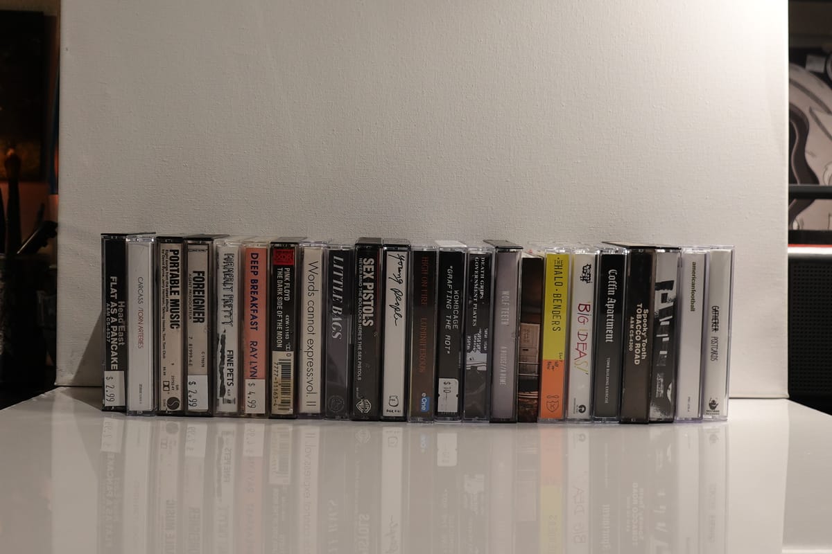 White cassette tapes